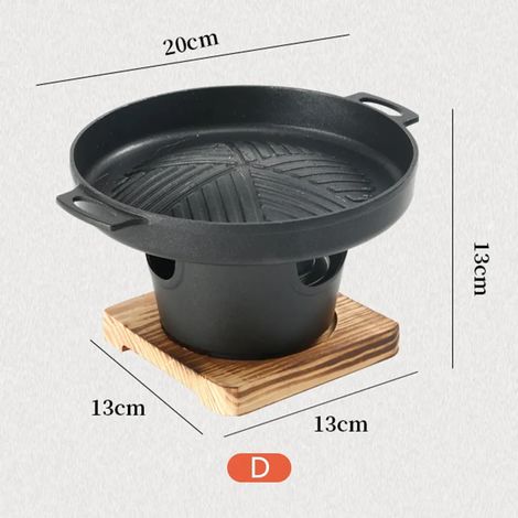 Mini barbecue à alcool, réchaud à alcool japonais détachable, grill barbecue antiadhésif pour rôtir la viande, réchaud de camping portable. (1/3)