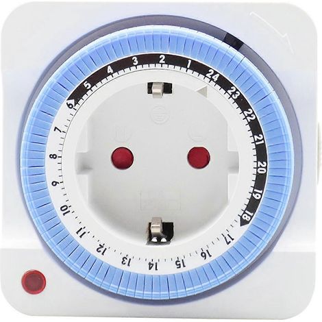 24-Stunden-Timer-Steckdose, mechanischer programmierbarer Schalter, elektrischer Innenstecker