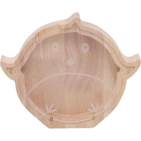 Tirelire - AVIZAR - Tête d'Oiseau - Bois de Haute Qualité - Plexiglass Transparent - Beige