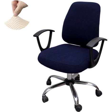 Funda silla oficina (modelo dividido), silla ordenador, silla giratoria, lavable silla oficina, silla giratoria ordenador (Silla no incluida) (1/5)