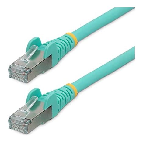 StarTech.com Cavo Ethernet CAT 6a - 1,5m - Acqua - Cavo di rete LAN Low Smoke Zero Halogen (LSZH) - 10GbE 500MHz 100W PoE++ - Filo/Cavo patch schermato S/FTP con spinotto RJ45 antigroviglio e rilievi (1/5)