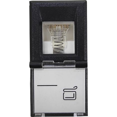 Modulo connettore RJ45 UTP cat 5E T568A/B compatibile living nero  C1113 (1/3)
