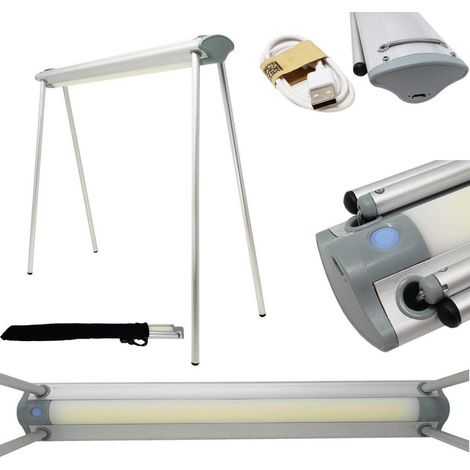TrAdE Shop Traesio - Lampada Estetista Tavolo Scrivania Led Luce Bianca Dimmerabile Ricaricabile - (1/5)
