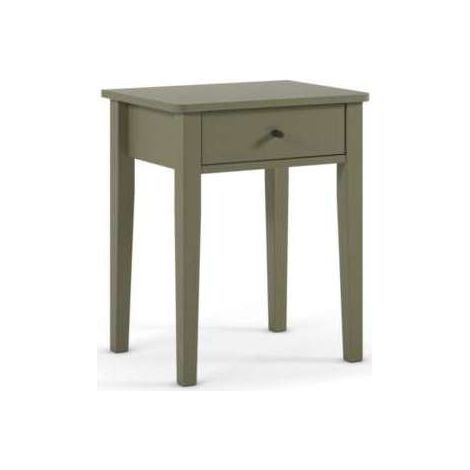 Mesita de noche para dormitorio modelo Barton 1 cajón acabado verde militar, 36.4cm(ancho) 55cm(alto) 46cm(largo)
