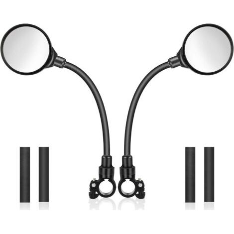 2 Pièces Rétroviseur de Vélo, HD Convex Réglable 360 Degrés Rétroviseurs Vélo pour Guidon de 22,2 mm, Miroirs de Vélo Sécurité Arrière Miroirs, Bike Mirrors pour Scooter, VTT, E-Bike, Moto (1/5)