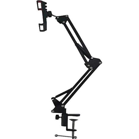 Support Téléphone Portable - Métal Noir - Pliable Réglable 360° - Pour Smartphones 4 à 6,5 Pouces - 1 Pièce (1/4)