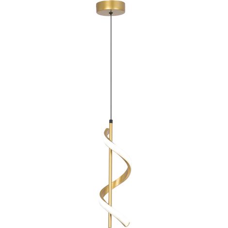 Lámpara de araña en espiral, lámpara de araña para comedor, lámpara de araña moderna, lámpara de araña para mesita de noche, lámpara de araña sencilla, lámpara de araña blanca con espiral dorada (1/5)