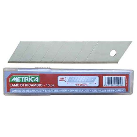 LAMA DI RICAMBIO PER CUTTER PROFESSIONALE METRICA 18x42,5x0,45 mm - confezione 10 pezzi - METRICA
