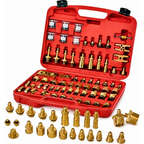 Kit d'adaptateurs de rinçage de climatisation 78 pièces – Connecteurs polyvalents pour compresseurs – Usage professionnel et bricoleurs