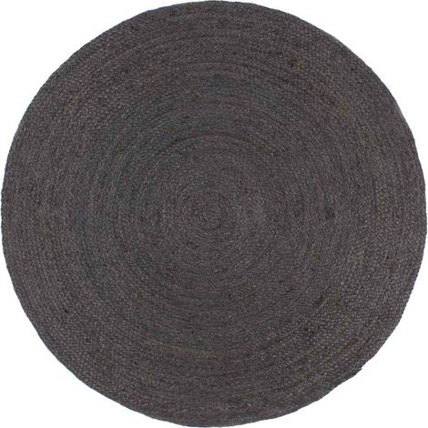 Alfombra de yute tejida a mano redonda gris oscuro 180 cm vidaXL