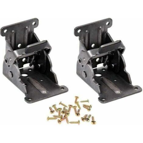 Juego de 2 bisagras autoblocantes para soportes de patas de mesas plegables, aptas para herrajes y refuerzos de patas de mesas plegables. -Crezuo