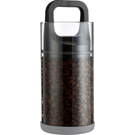 Pot à café haut de gamme avec technologie de joint sous vide, récipient hermétique de conservation de grains de café avec couvercle à pression, pot en verre borosilicaté pour préserver la fraîcheur (1 (1/5)
