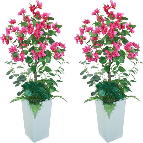 Árbol de buganvilla artificial, resistente a los rayos UV, decoración para interiores y exteriores, blanco. (1/2)