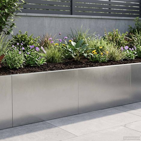 vidaXL Muro de Contención 2 uds. 60 x 12 x 40 cm Acero inoxidable (1/5)