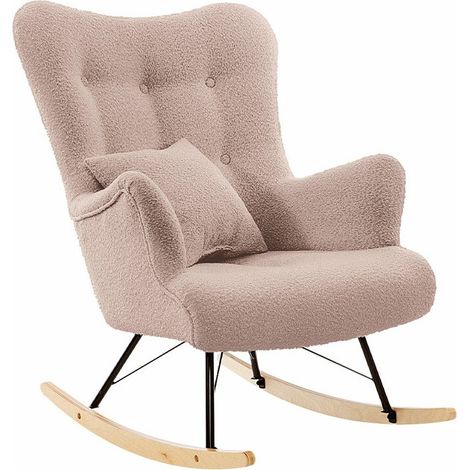 Mecedora Clovis 105, Baloo 2072, 101x76x101cm, Tapiz, Chapa de madera natural, Metálico, De madera