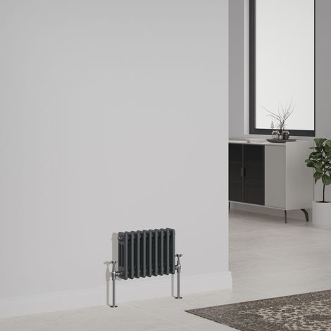 NRG Cast Iron Style Radiator Traditional Anthracite Central Heating Rads Horizontal 3 Column 300x427mm
