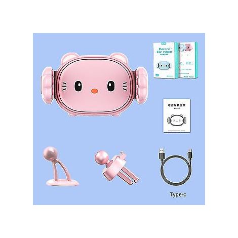 Support de téléphone de voiture mignon à fixer sur la sortie d'air avec pince (rose) (1/2)