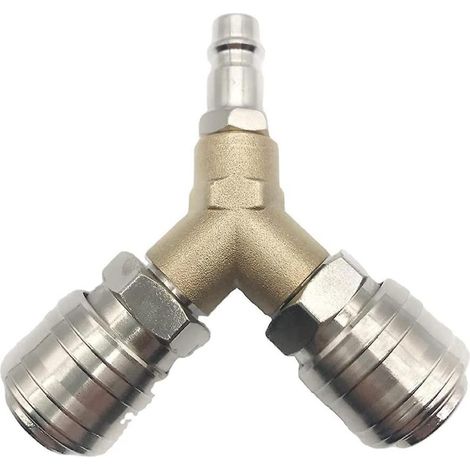 1 Distributeur d'air comprimé, 2 raccords filetés 1/4 pouce, connecteur en laiton nickelé, outil pneumatique pour compresseur (1/5)