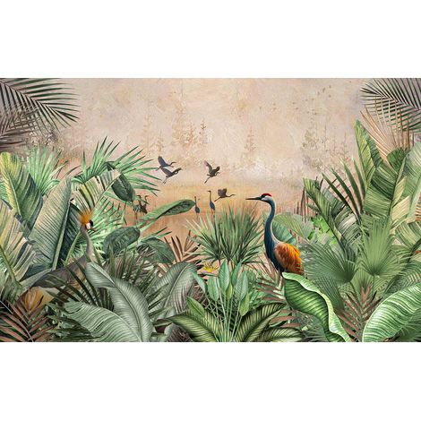 Papier peint panoramique - Jungle Oiseaux - 130 cm x 81 cm (1/2)
