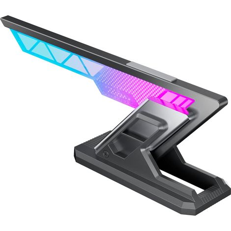 Support GPU, Hauteur Réglable Support Carte Graphique avec Base Magnétique&Patin en caoutchouc, GPU Sag Bracket Pour Cartes Graphiques Universelles, 75-125mm, ARGB Noir (1/5)