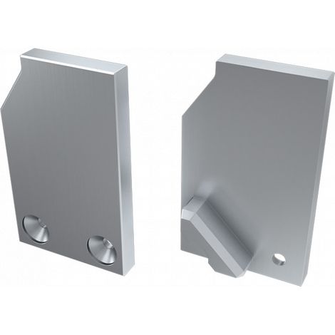 Tapón Final Perfíl Tipo I10 (Cristal 10mm) - Aluminio-Plata- Izquierda