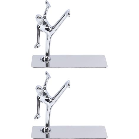 2 Stück Buchstützen aus Metall, einzigartiges Herren-Design, schlichte, modische Dekoration für Zuhause, Büro, Bar oder Restaurant (1/5)