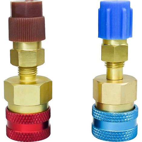 Kit di accoppiamento rapido R1234YF, accoppiamento rapido lato alta/bassa pressione R1234YF, adattatore per tubo di ricarica CA R1234YF, connettore di ricarica CA per climatizzatore auto (1/5)