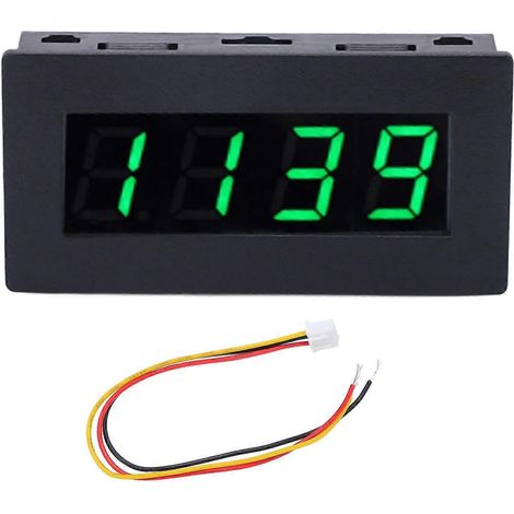 4-stelliger LED-Drehzahlmesser, multifunktionaler Drehzahlmesser mit Kabel, DC 8–15 V, Grün B