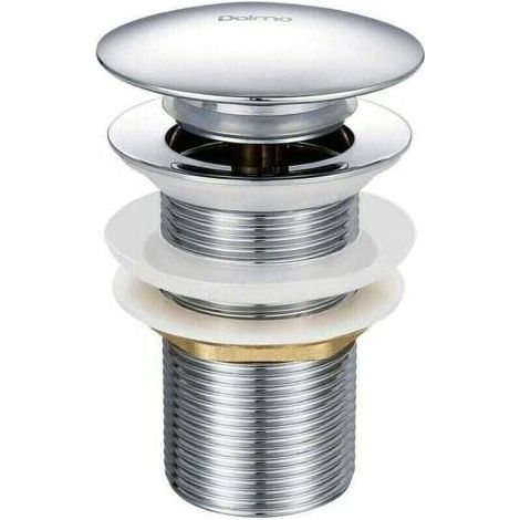 Filtro per Lavandino del bagno Pop-up senza troppopieno in Ottone Cromato, G 1-1/4, Dotato di un Sistema di Apertura e Chiusura Facile-a-Pulsante. (1/5)