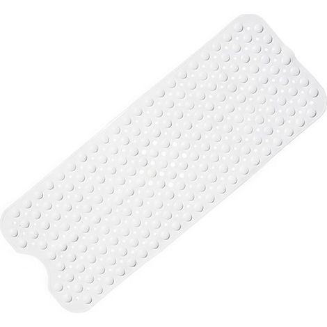 Alfombrilla ducha antideslizante resistente moho 100x40 cm, alfombrilla antideslizante PVC ducha goma suave ventosa orificio drenaje, rosa (1/5)