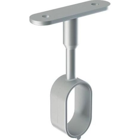 HERRAJES ALK soporte central tubo ovalado 30x15 acabado cromo ral 9006