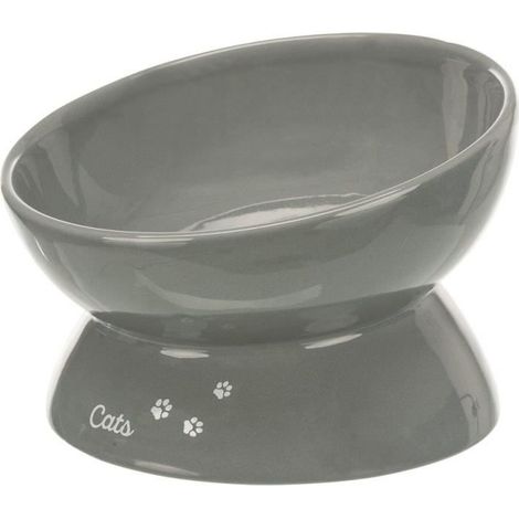 TRIXIE GAMELLE AUGMENTÉE EN CÉRAMIQUE - XXL - 0,35 L - Ø 17 CM - GRIS - POUR CHIEN
