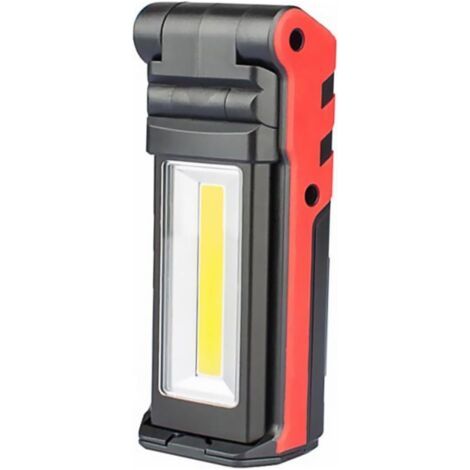 Lampe d'inspection à LED rechargeable, lampe de travail portable rouge, durable, antidérapante, adaptée à la réparation de voitures, au camping, à l'éclairage d'urgence (1/5)