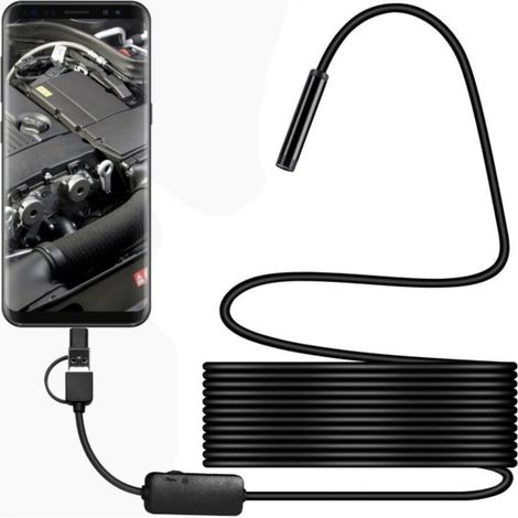 m flexibles Kabel, 3-in-1 USB-Endoskop, ultradünnes, halbstarres Kabel, IP67 wasserdichte HD-Schlangenkamera, Inspektionskamera (1/5)