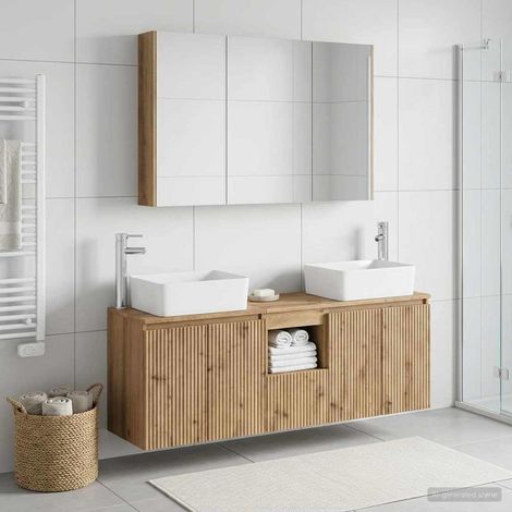 vidaXL Bathroom Cabinet Set 4 pcs Artisan Oak Engineered Wood (1/5)