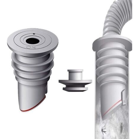 Guarnizione per tubo di scarico della lavatrice, 35-40 mm, grigia, con tappo di tenuta in silicone, per lavatrice e cucina domestica.