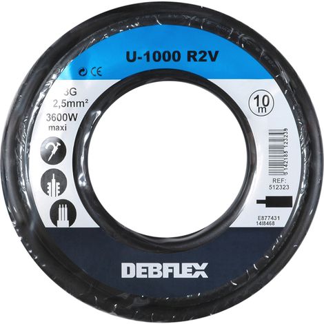 DEBFLEX - BOBINOT U1000R2-V 3G2.5 MM² 10M NOIR - 512323