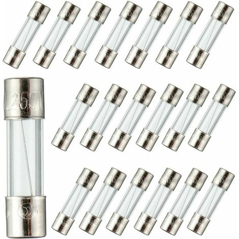 VURAHOME - F10AL250V 5x20 mm 10A 250V Fusibles à fusion rapide 10 Ampère 250 Volt 0.2 x 0,78 pouce Fusibles à tube de verre(paquet de 20 pièces)