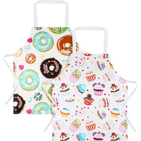 Tablier Enfant Imperméable 2 PCS, Ensemble Anti-sale pour Cuisine, École, Filles ou Garçons - Pour Cuisiner, Poterie, Peinture (1/5)