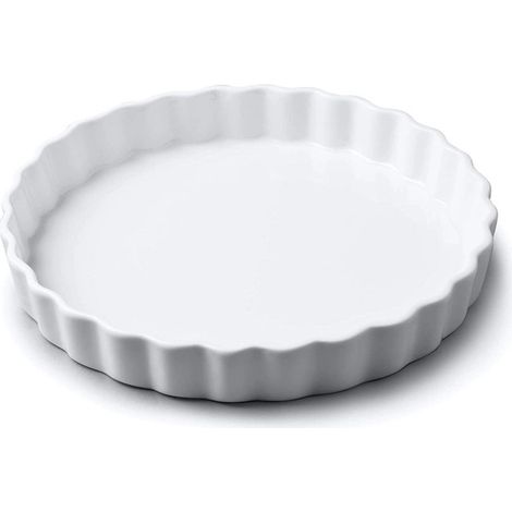 Plat à four en céramique allant au micro-ondes, 25 cm d'épaisseur, blanc (1/5)