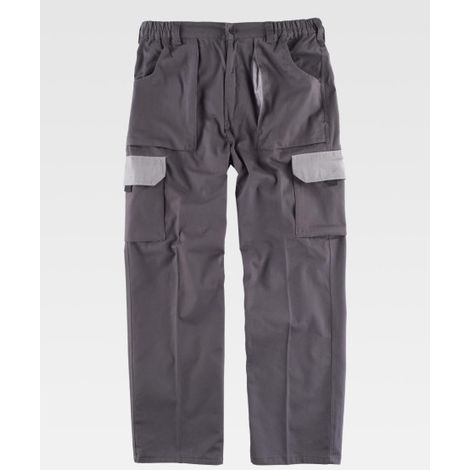 Pantalón de algodón combinado con bolsillos inclinados WORKTEAM Future WF1560 54 Gris+Gris (1/3)