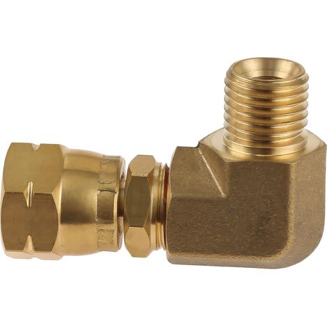 Connecteur de Gaz 90° 1/4" Gauche, Connecteur d’angle en Laiton pour Tuyau de Gaz Raccord Rapide pour Cuisinière à Gaz, Grill, Four à Gaz, Bouteilles de Gaz de Camping (1/5)