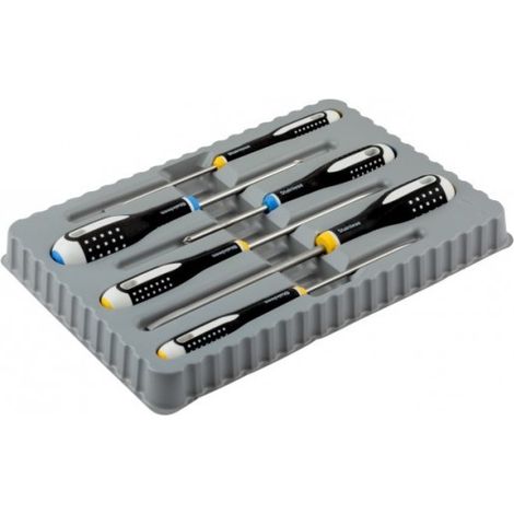 BAHCO - Jeu de tournevis ERGO™ en acier inoxydable pour vis à fente/Pozidriv - 6 pcs