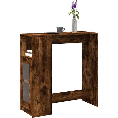 Bartisch mit Regal Räuchereiche 101x40x103,5 cm Holzwerkstoff