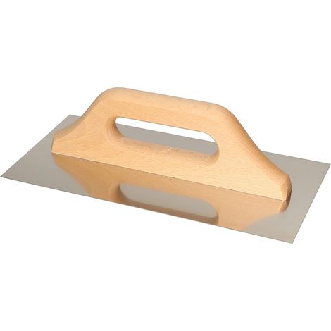KOTARBAU Truelle dentée en acier inoxydable 280 x 130 mm avec manche en bois (Truelle de lissage 270 x 130 mm) (1/5)