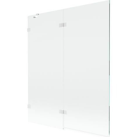 Paroi de baignoire 2 volets gauche 140 x 150 cm, transparent, blanc - 897-140-100-20-00-L (1/5)