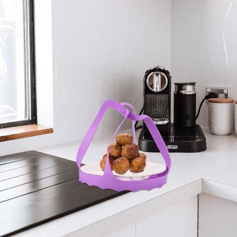 Support pour autocuiseur. ustensiles de cuisine en silicone. cuiseur vapeur multifonction Instant Pot anti-brûlure. grille de levage. support pour cuiseur vapeur en silicone sans BPA (violet) (1/5)