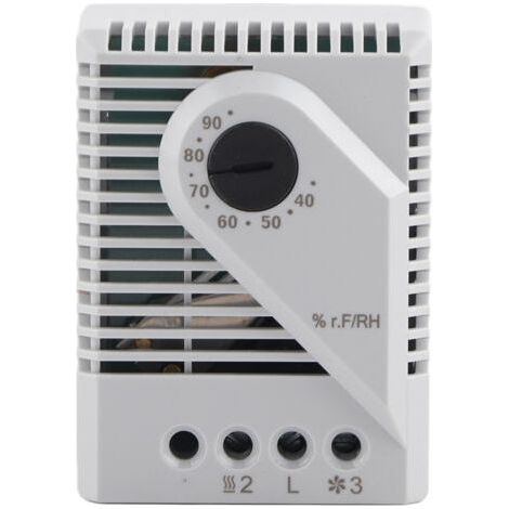 Régulateur d'humidité mécanique MFR012 – Contrôleur pour déshumidificateur et humidificateur – IP20, 250 V CA, 5 A, 67 x 50 x 38 mm (1/5)