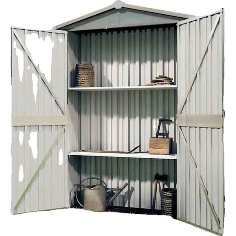 Caseta de jardín, diseño impermeable, fácil de montar, color gris. (1/2)