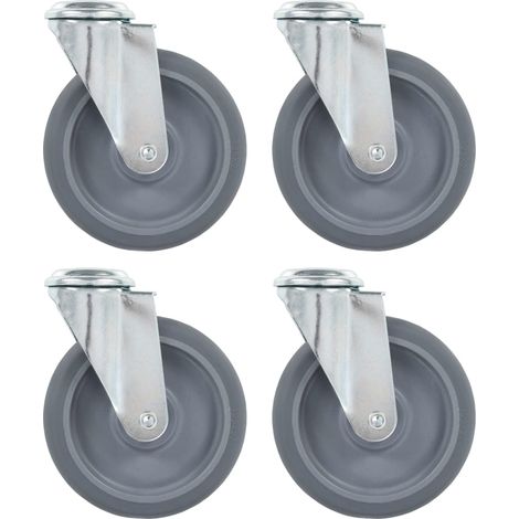 Ruedas giratorias con agujero pasador 4 unidades 125 mm vidaXL